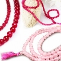 Pink Jade Necklace Mala