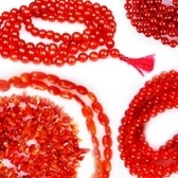 Red Orange Carnelian Necklace Mala