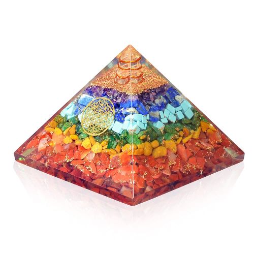 7 Chakra Crystal Orgone Pyramid